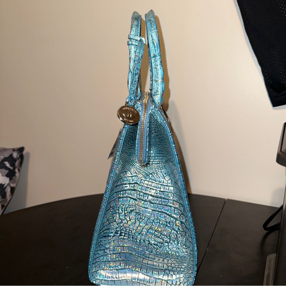 Brahmin Caroline Arctic Blue Melbourne Genuine Leather Large Satchel Purse New - Picture 6 of 16